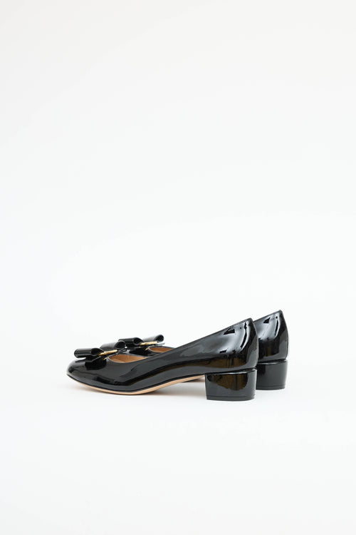Ferragamo Patent Vara Bow Pump