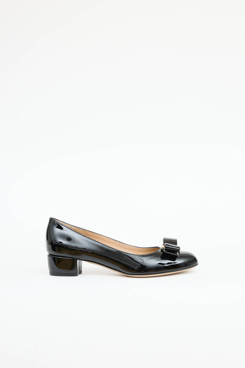 Ferragamo Patent Vara Bow Pump