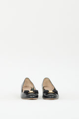 Ferragamo Black Leather Vara Bow Pump