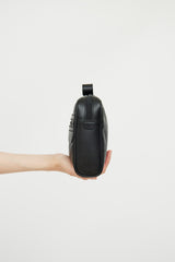 Ferragamo Black Grained Leather Dopp Kit