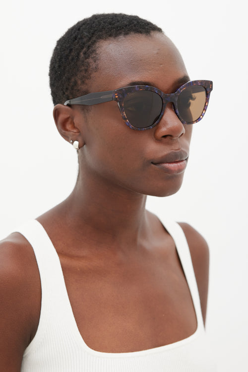 Ferragamo Blue & Brown SF877S Sunglasses