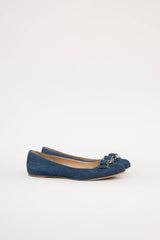 Ferragamo Denim Vara Bow Flat