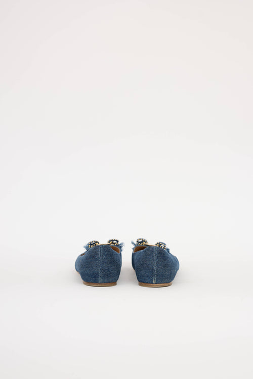 Ferragamo Denim Vara Bow Flat