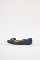 Ferragamo Denim Vara Bow Flat