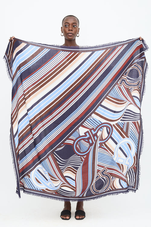 Salvatore Ferragamo Wool Striped Scarf