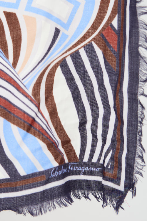 Salvatore Ferragamo Wool Striped Scarf