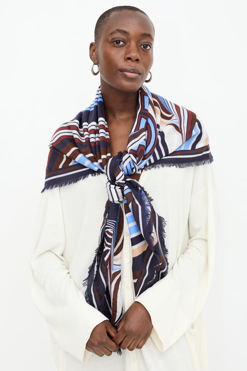 Salvatore Ferragamo Wool Striped Scarf