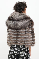 Ferragamo Brown Fur Shawl & Cropped Jacket