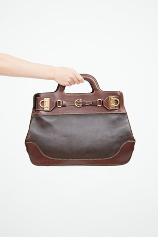 Ferragamo Brown W Briefcase Bag