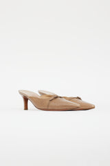 Ferragamo Brown Leather Pointed Toe Mule