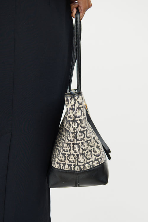 Ferragamo Monogram Canvas & Leather Tote Bag