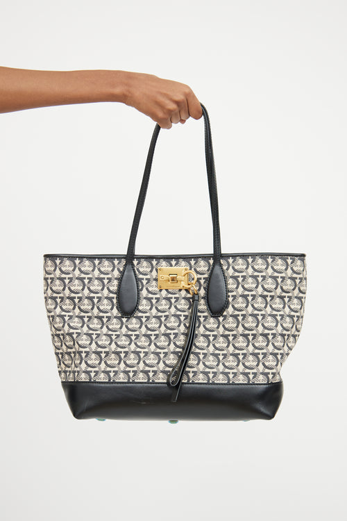 Ferragamo Monogram Canvas & Leather Tote Bag