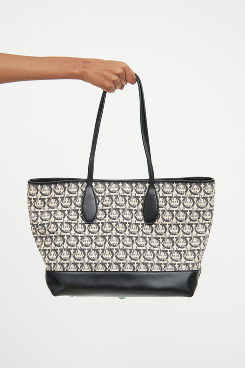 Ferragamo Monogram Canvas & Leather Tote Bag