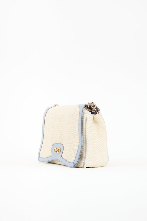 Ferragamo Canvas & Leather Gancini Bag