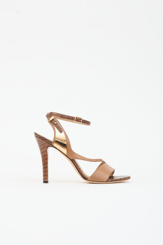 Ferragamo Embossed Leather Sandal