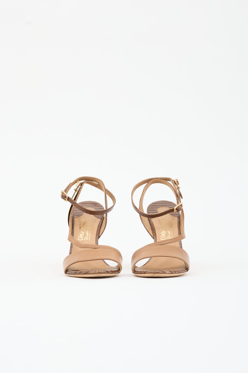 Ferragamo Embossed Leather Sandal