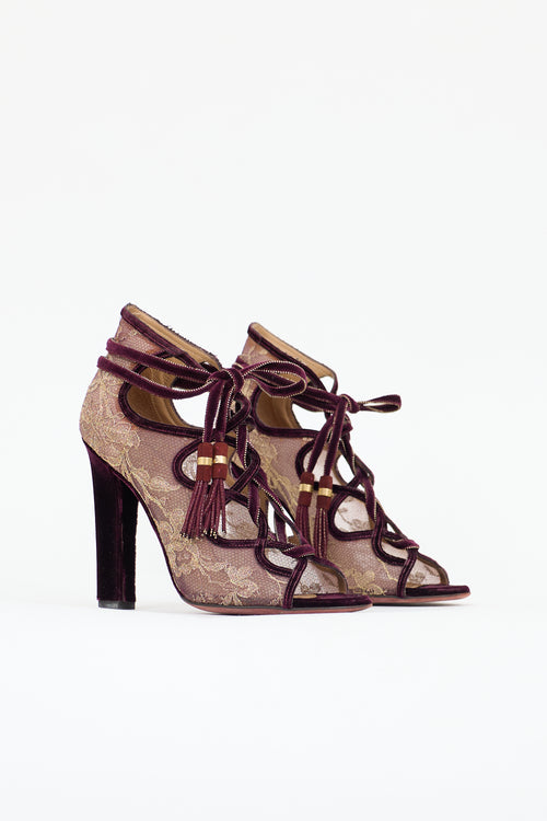 Ferragamo FW 2012 Lace & Velvet Heel