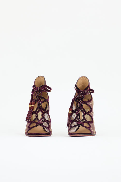 Ferragamo FW 2012 Lace & Velvet Heel