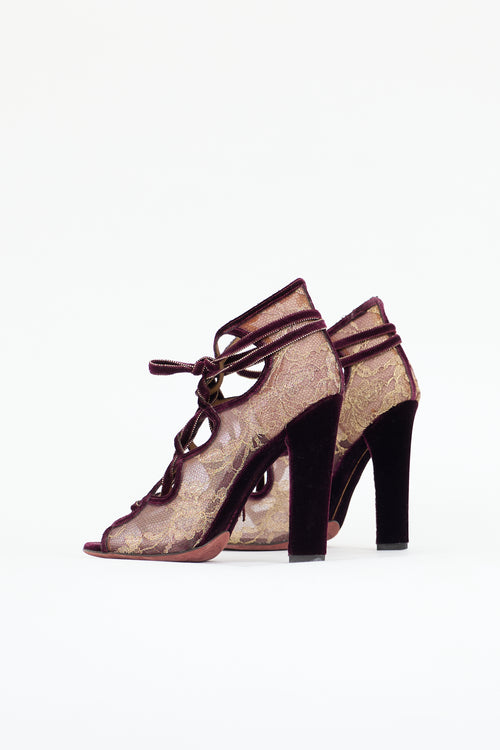 Ferragamo FW 2012 Lace & Velvet Heel
