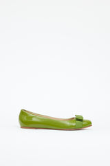 Ferragamo Patent Vera Bow Flat
