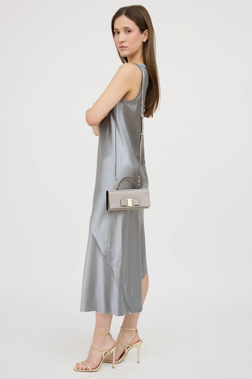 FerragamoGlitter Vara Bow Trifold Wallet On Strap