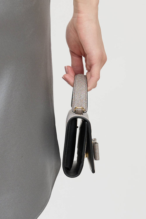 FerragamoGlitter Vara Bow Trifold Wallet On Strap