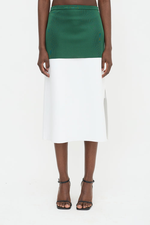 Ferragamo Jersey Knit Two Tone Skirt