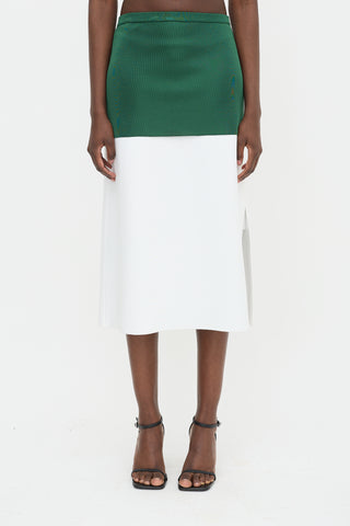 Ferragamo Jersey Knit Two Tone Skirt