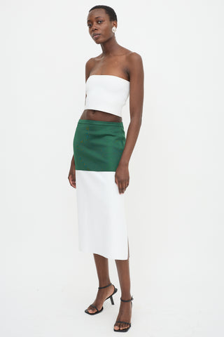 Ferragamo Jersey Knit Two Tone Skirt