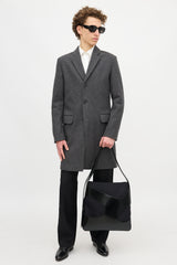 Ferragamo Leather & Canvas Cut Out Bag