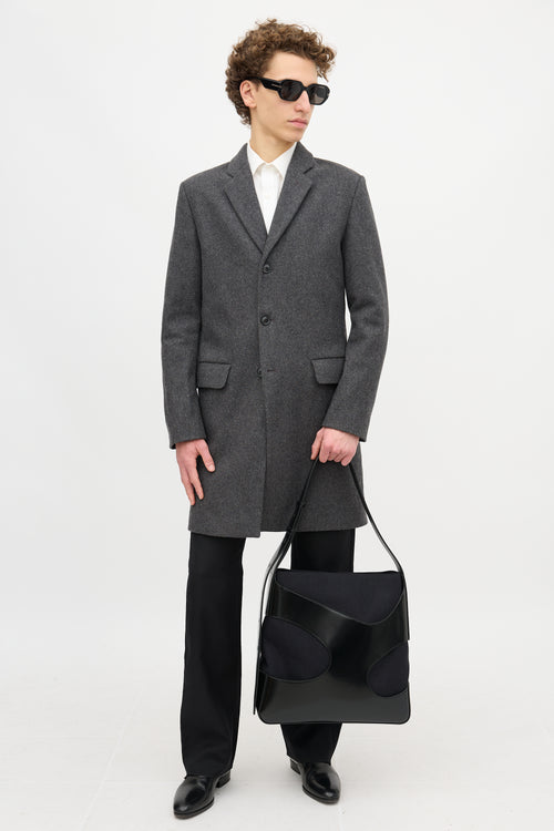 Ferragamo Leather & Canvas Cut Out Bag