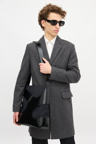 Ferragamo Leather & Canvas Cut Out Bag