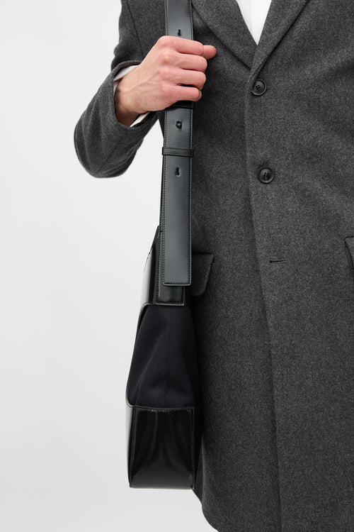 Ferragamo Leather & Canvas Cut Out Bag