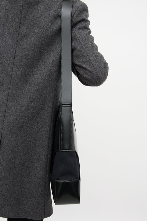 Ferragamo Leather & Canvas Cut Out Bag