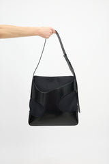Ferragamo Leather & Canvas Cut Out Bag