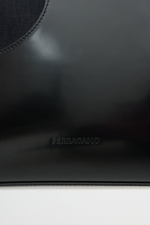 Ferragamo Leather & Canvas Cut Out Bag