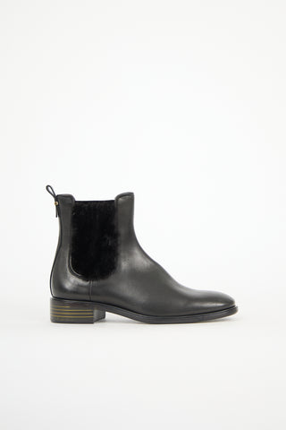Ferragamo Leather & Fur Chelsea Boot