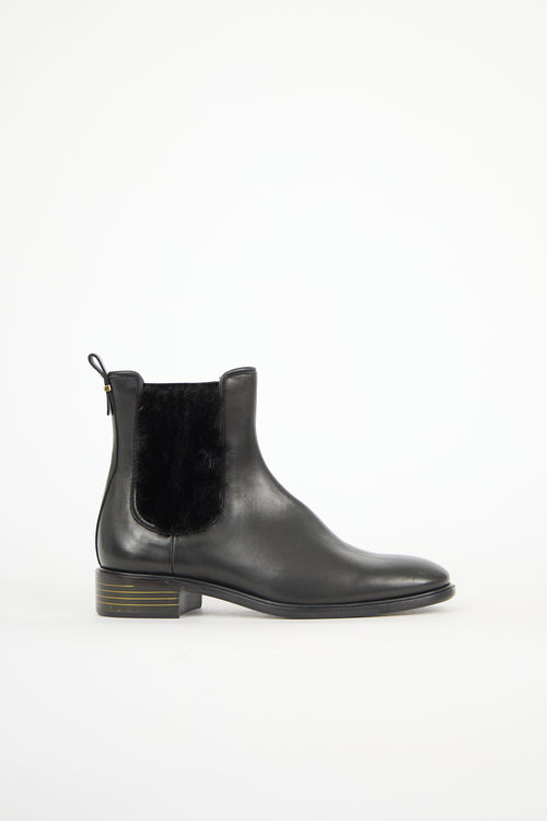 Ferragamo Leather & Fur Chelsea Boot