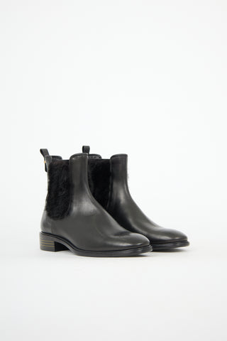 Ferragamo Leather & Fur Chelsea Boot