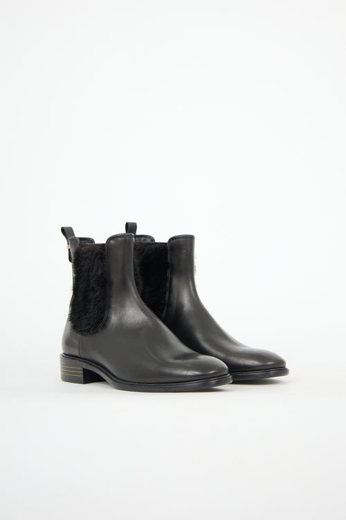 Ferragamo Leather & Fur Chelsea Boot
