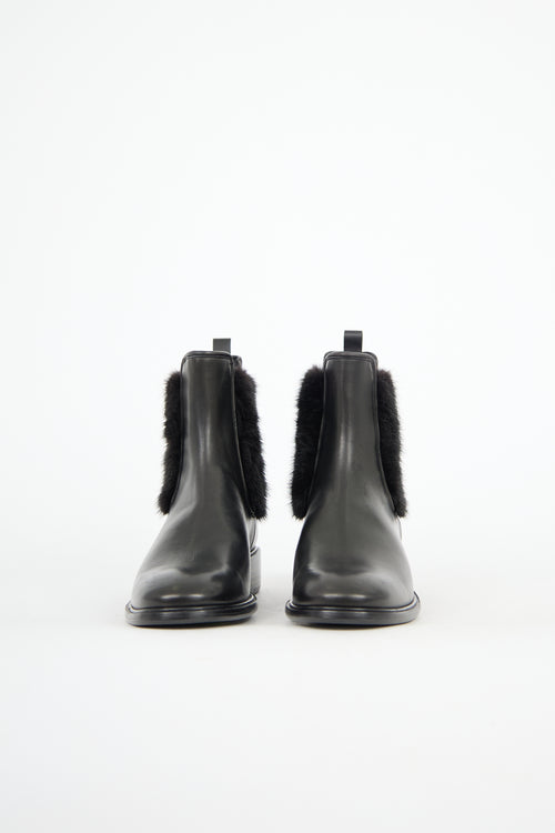 Ferragamo Leather & Fur Chelsea Boot