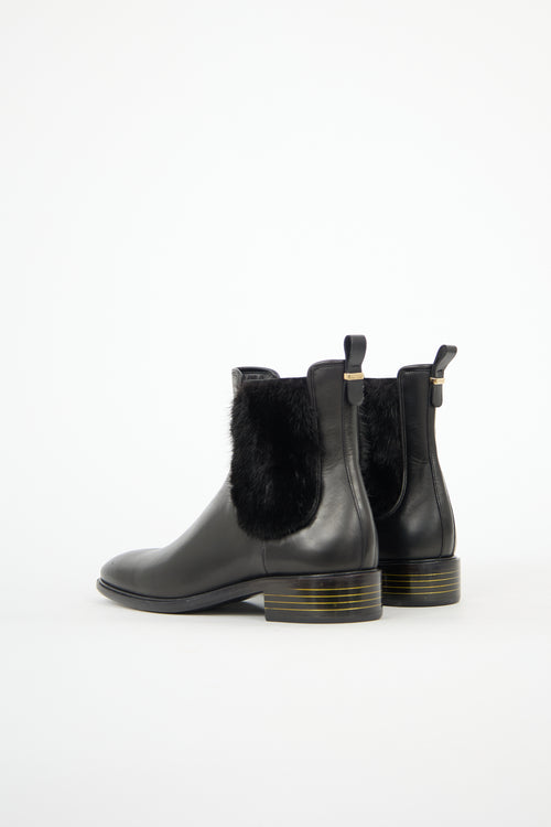 Ferragamo Leather & Fur Chelsea Boot