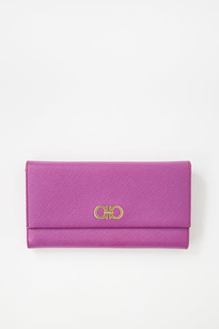 Ferragamo Leather Gancini Continental Wallet