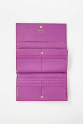 Ferragamo Leather Gancini Continental Wallet