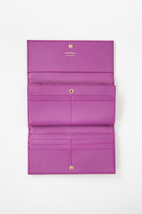 Ferragamo Leather Gancini Continental Wallet