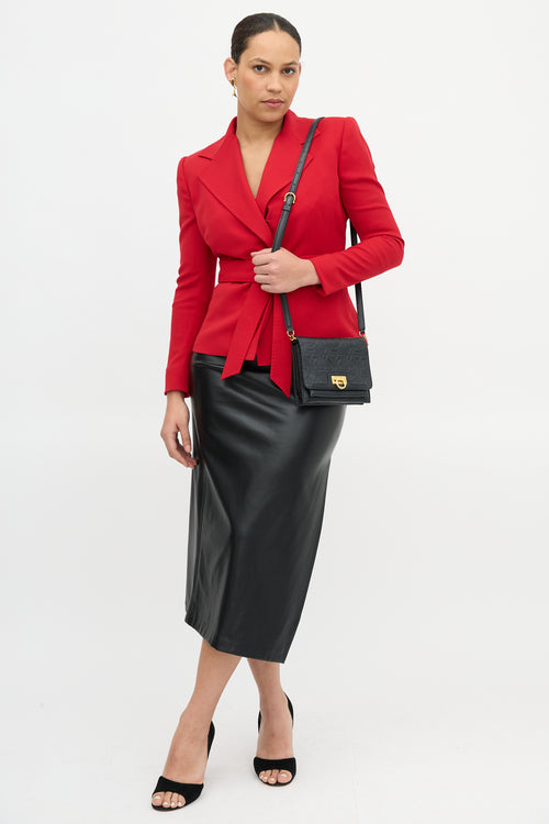 Ferragamo Leather Gancini Trifolio Bag