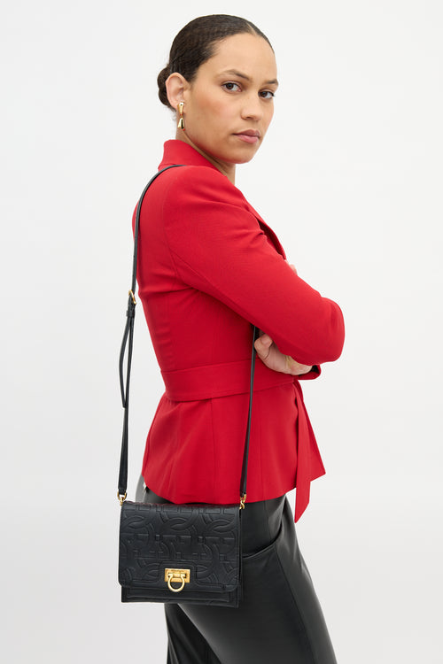 Ferragamo Leather Gancini Trifolio Bag