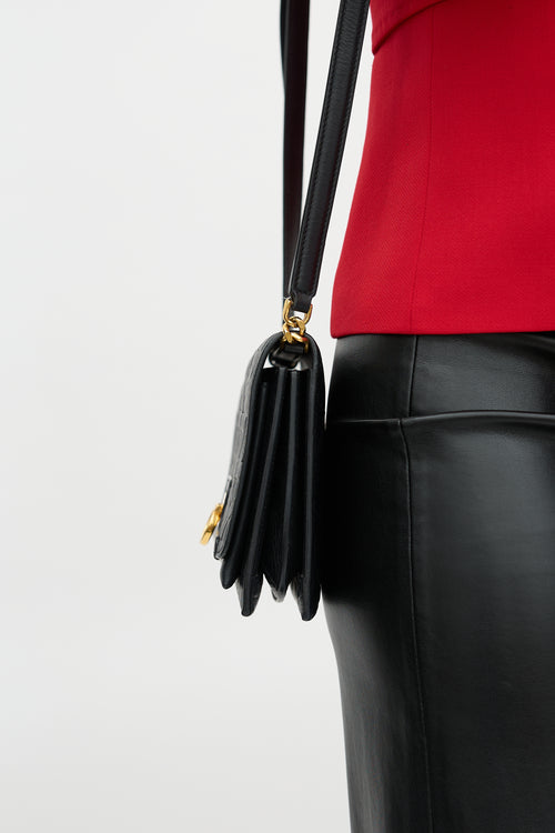 Ferragamo Leather Gancini Trifolio Bag