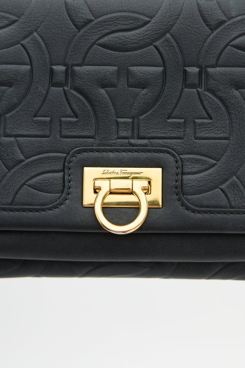 Ferragamo Leather Gancini Trifolio Bag