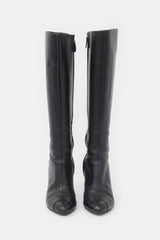 Ferragamo Leather Logo Knee Boot